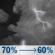 Tonight: Showers and thunderstorms likely before 10pm, then showers and thunderstorms likely. Mostly cloudy, with a low around 73. North wind 5 to 10 mph. Chance of precipitation is 70%. New rainfall amounts between a half and three quarters of an inch possible. Tonight: Showers And Thunderstorms Likely