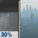 Thursday Night: Chance Rain Showers then Haze