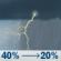 Sunday: A chance of showers and thunderstorms before 7am, then a chance of showers and thunderstorms between 7am and 8am, then a slight chance of showers and thunderstorms between 8am and 2pm. Cloudy. High near 55, with temperatures falling to around 50 in the afternoon. North wind 15 to 20 mph, with gusts as high as 30 mph. Chance of precipitation is 40%. New rainfall amounts less than a tenth of an inch possible. Sunday: Chance Showers And Thunderstorms
