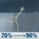 Friday: Showers and thunderstorms. Some of the storms could be severe. Cloudy. High near 69, with temperatures falling to around 65 in the afternoon. Northeast wind 5 to 15 mph, with gusts as high as 20 mph. Chance of precipitation is 90%. New rainfall amounts between 1 and 2 inches possible. Friday: Showers And Thunderstorms